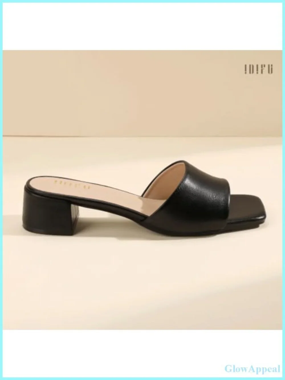 Women's Slip On Mule Heels Square Open Toe Low Block Heel Sandals